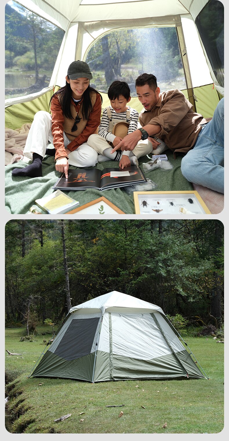 Cheap Goat Tents Explorers Summer 5 8 People Outdoor Family Travel Friends Party Camping Picnic Barbecue Fishing Full Automatic Storm Proof Tent   